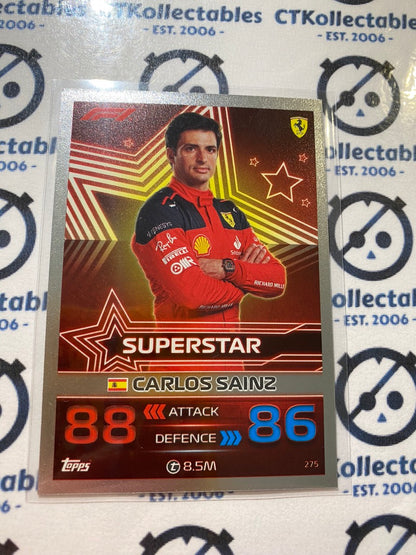 2023 Topps Turbo Attax F1 -Foil Carlos Sainz Superstar #275 Ferrari
