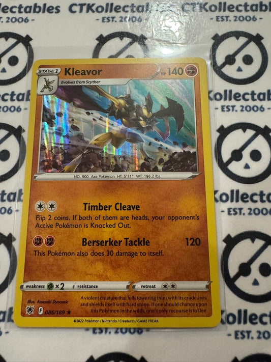 Kleavor Holo Rare #086/189 2022 Sword & Shield Astral Radiance Pokemon