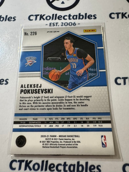 2020-21 Panini Nba Mosaic Aleksej Pokusevski Rookie Pink Prizm #226 Thunder