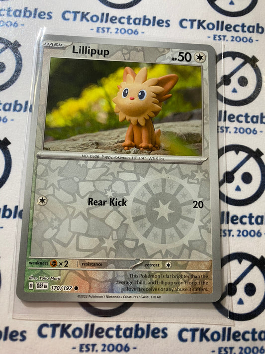 Lillipup Reverse Holo #170/197 2023 Obsidian Flames Pokemon Card