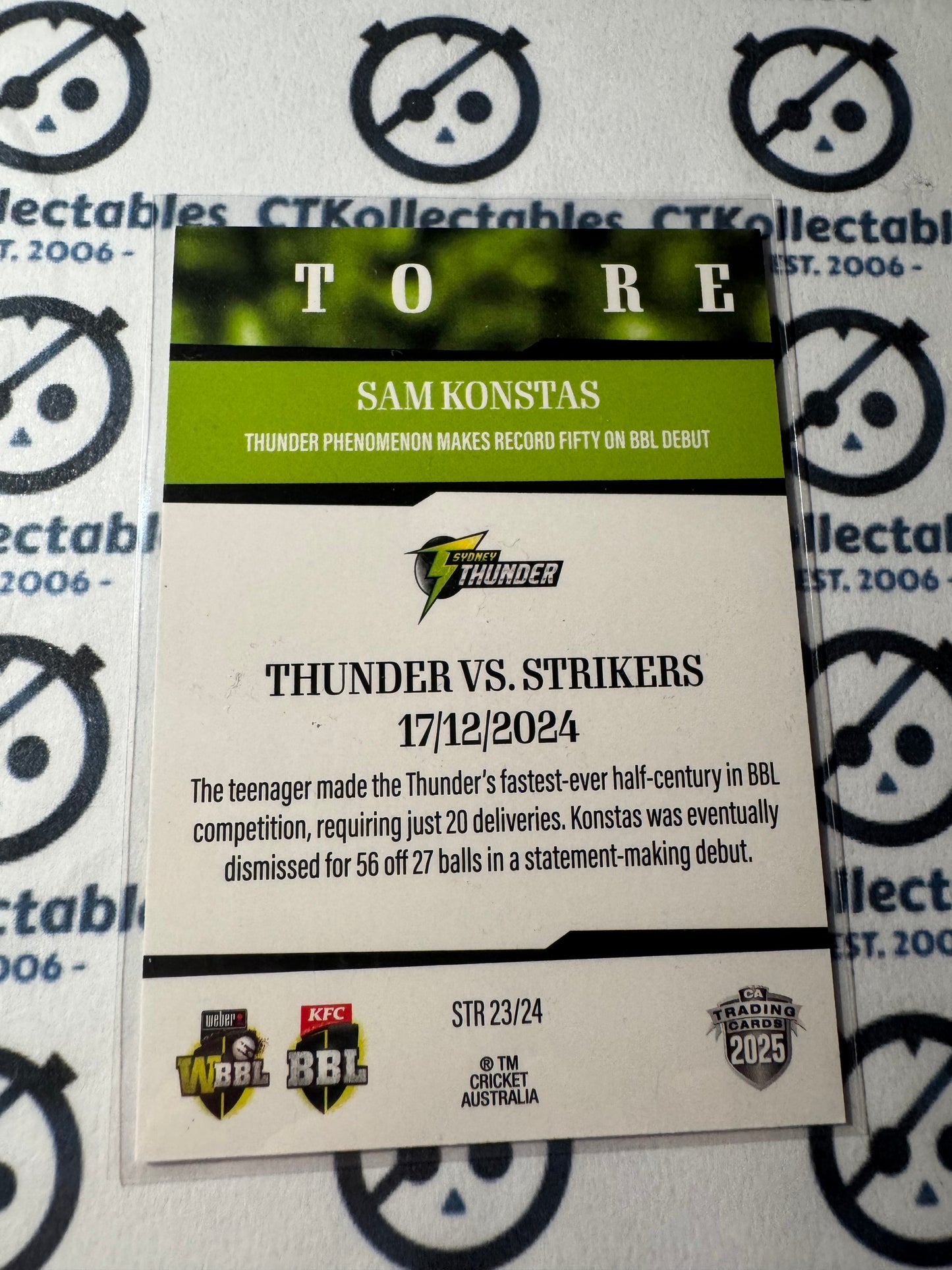 2025/26 CA Cricket Traders Sam Konstas Season To Remember STR 23/24