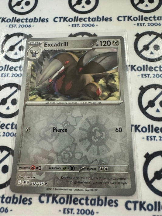 Excadrill Reverse Holo #147/197 2023 Obsidian Flames Pokemon Card