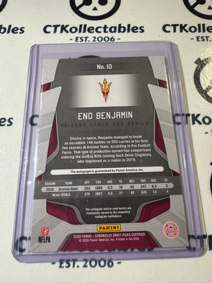 2020 NFL Chronicles Draft Piskc Certified Eno Benjamin rookie RC Auto #96/99