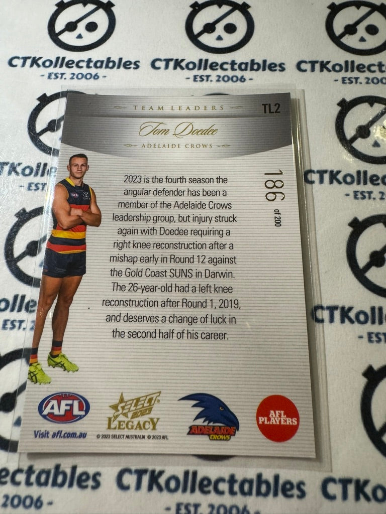 2023 AFL Legacy Tom Doedee Team Leaders #186/200 Crows