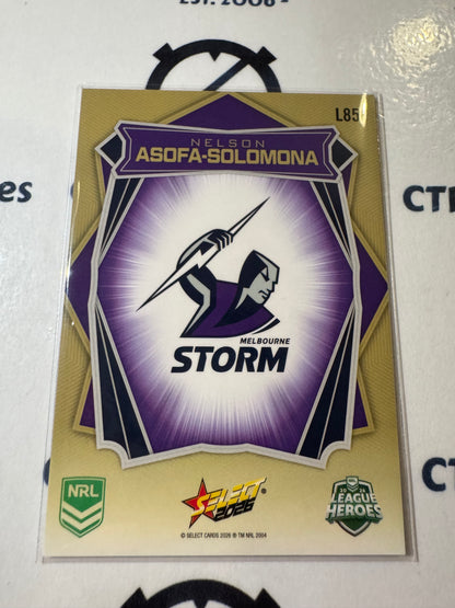 2026 Select NRL League Heroes Luminous Base #L85 Nelson Asofa-Solomona Storm