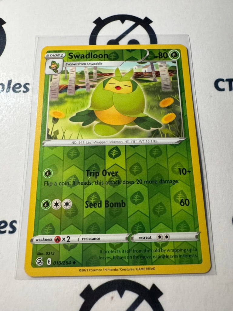 Swadloon Reverse Holo #010/264 2021 Sword & Shield Fusion Strike Pokemon Card