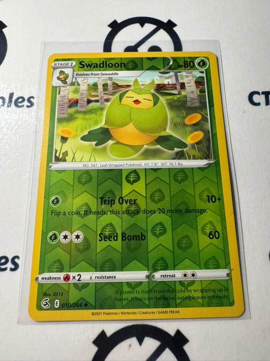 Swadloon Reverse Holo #010/264 2021 Sword & Shield Fusion Strike Pokemon Card