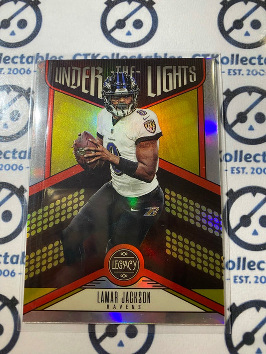 2023 NFL Panini Legacy Lamar Jackson Lamb Under The Lights Silver #UL-LJA Ravens