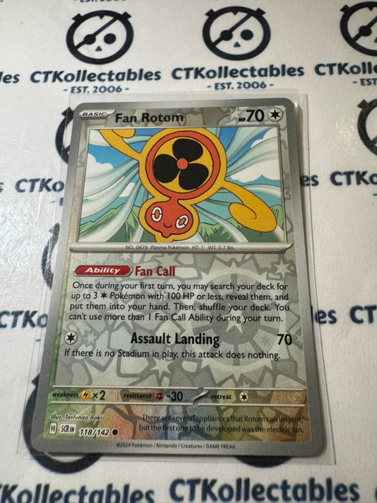 Fan Rotom Reverse Holo #118/142 Stellar Crown Scarlet & Violet Pokemon