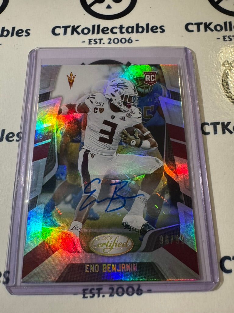 2020 NFL Chronicles Draft Piskc Certified Eno Benjamin rookie RC Auto #96/99