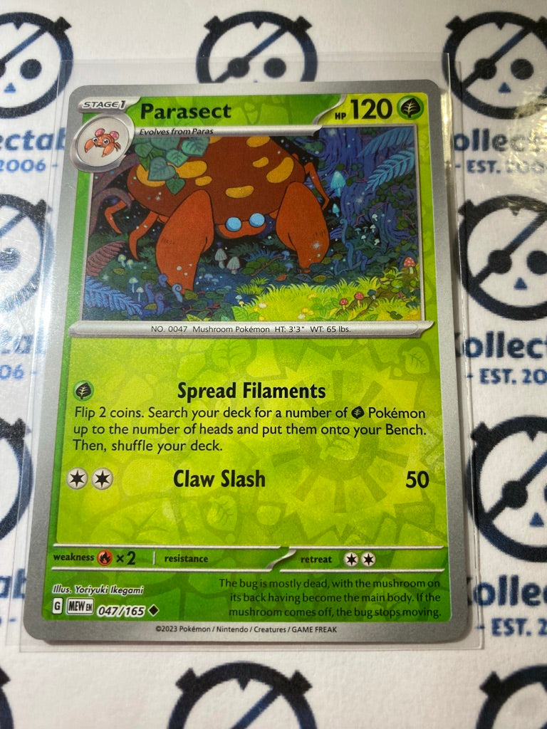 Parasect Reverse Holo #047/165 Scarlet & Violet 151 Pokemon Card