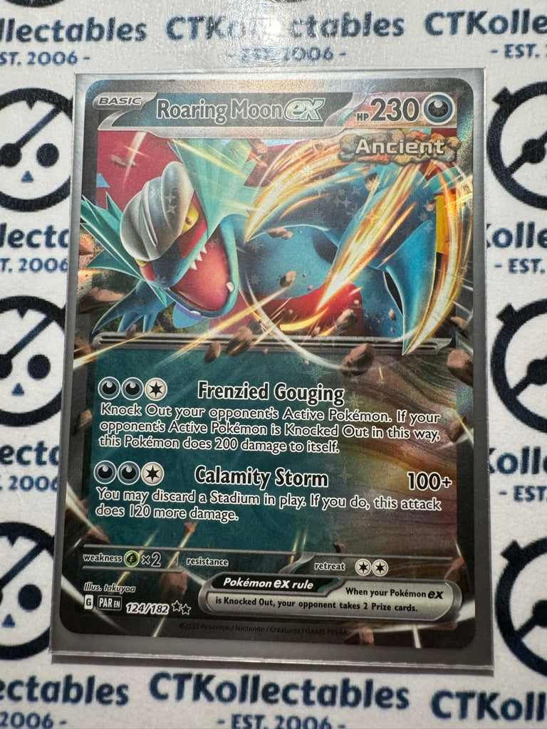 Roaring Moon EX Ultra Rare #124/182 2023 Paradox Rift Pokémon TCG