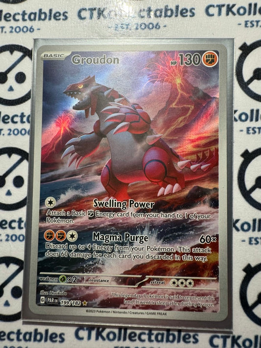 Groudon Illustration Rare #199/182 2023 Paradox Rift Pokémon TCG