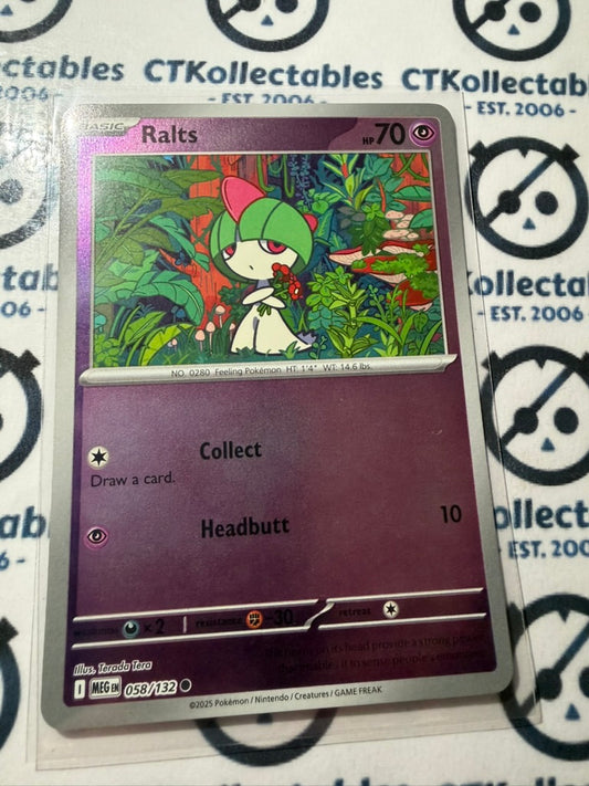 Ralts Reverse Holo Mega Evolution #058/132 Pokemon