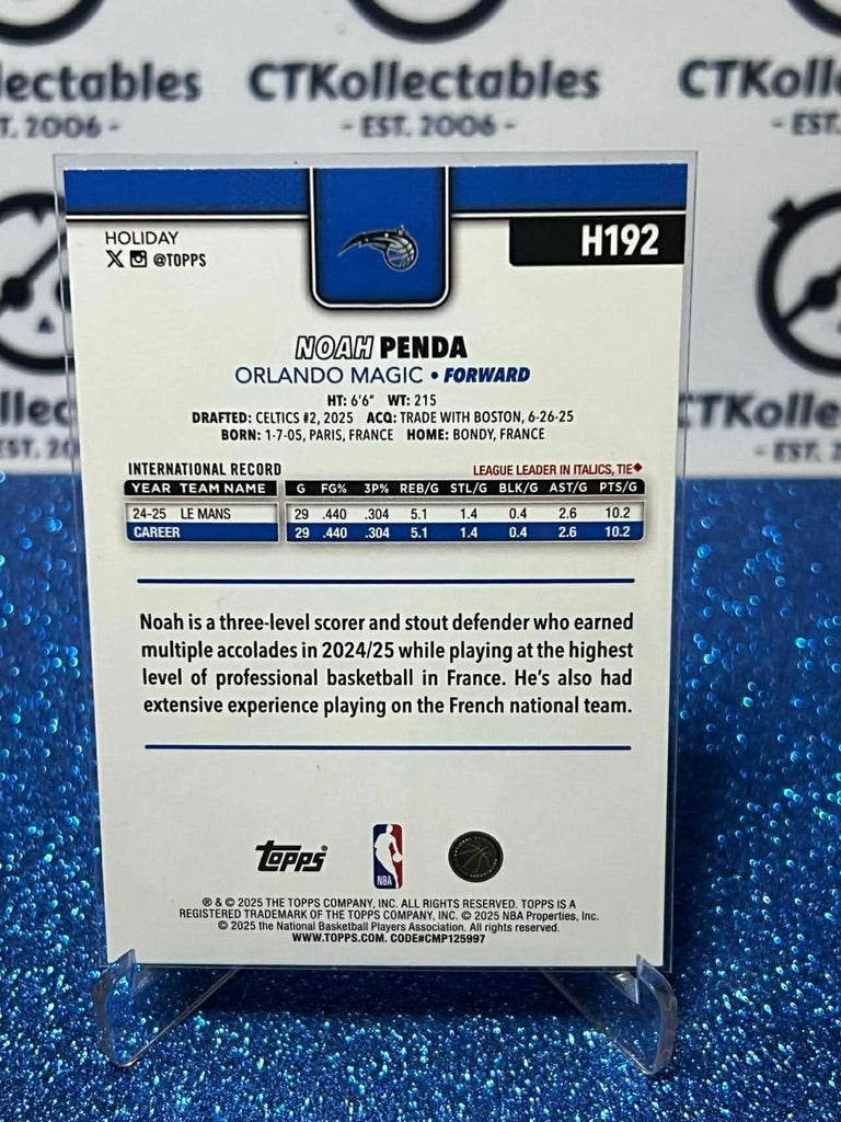 2025-26 Topps Holiday NBA #H192 Noah Penda Orlando Magic RC