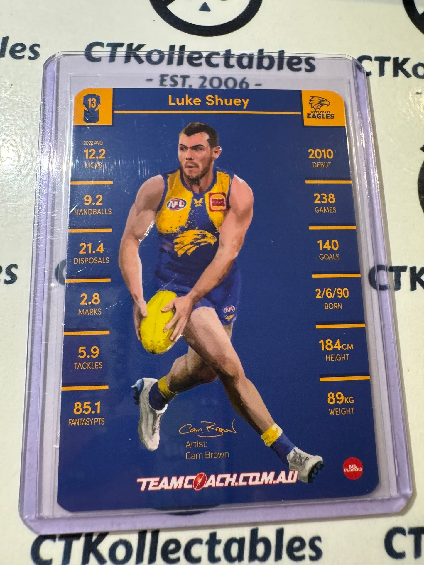 2023 AFL Teamcoach Luke Shuey Gallery Wildcard SW-17 Eagles