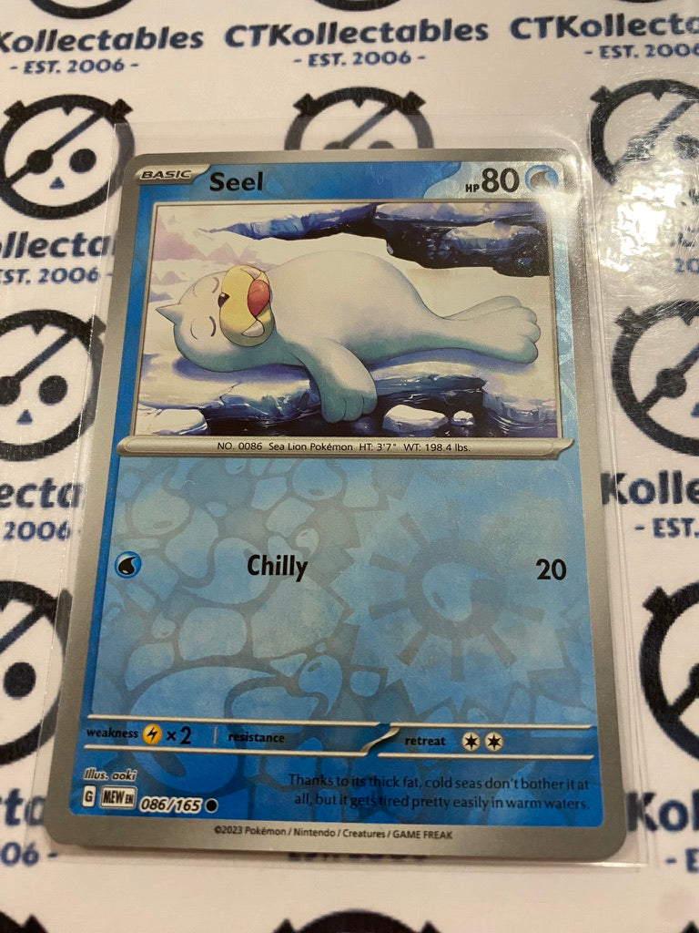 Seel Reverse Holo #086/165 Scarlet & Violet 151 Pokemon Card