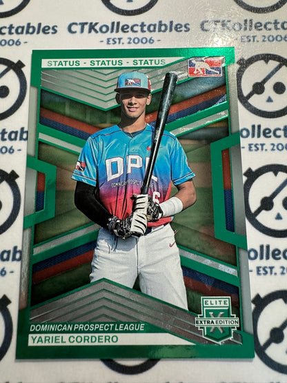2023 Panini Baseball Elite Extra Yariel Cordero Status Green #126/499