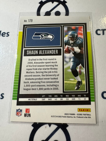 2022 NFL Panini Score Purple #179 Shaun Alexander Seahawks