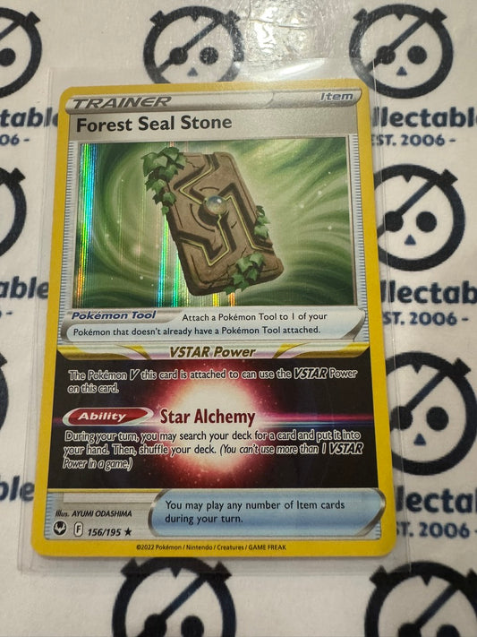 Forest Seal Stone Holo Rare #156/195 2022 Sword & Shield Silver Tempest Pokemon
