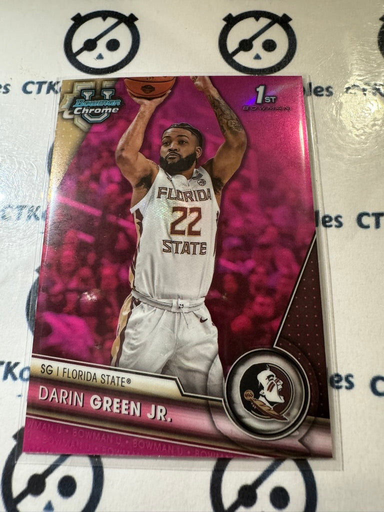 2023/24 Bowman Chrome University Darin Green Jr. #24 Pink Refractor