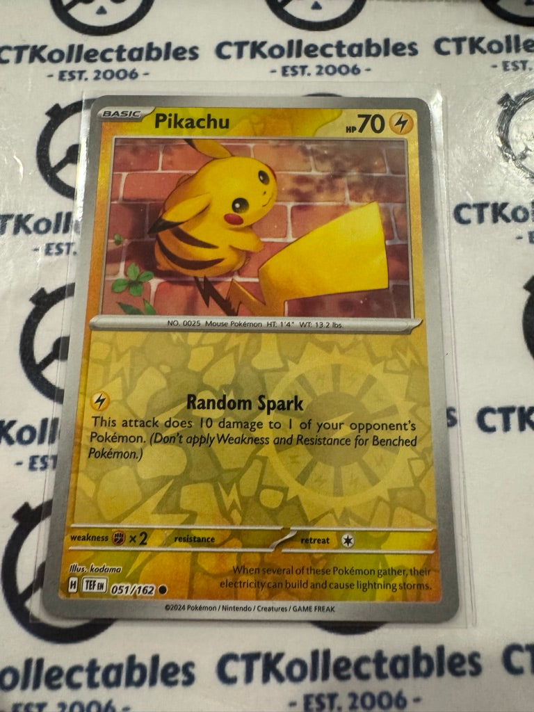 Pikachu Reverse Holo Scarlet & Violet Temporal Forces # 051/162 Pokemon