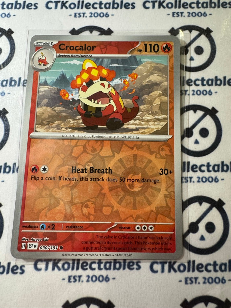 Crocalor Reverse Holo #030/191 Surging Sparks Pokémon TCG 2024