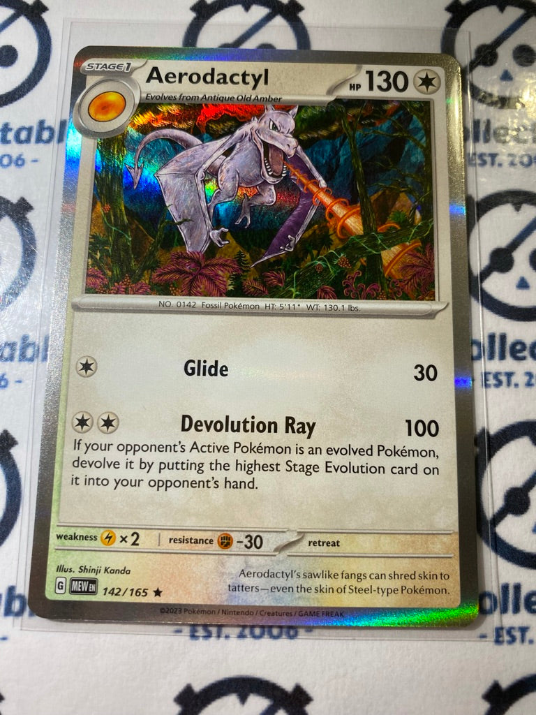 Aerodactyl Holo Rare #142/165 Scarlet & Violet 151 Pokemon Card