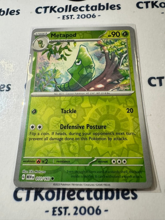 Metapod Reverse Holo #011/165 Scarlet & Violet 151 Pokemon Card