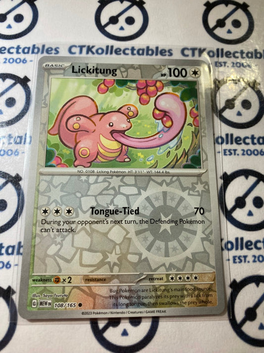 Lickitung Reverse Holo #108/165 Scarlet & Violet 151 Pokemon Card