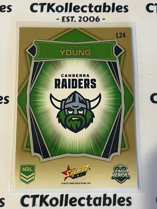 2026 Select NRL League Heroes Luminous Base #L24 Hudson Young Raiders