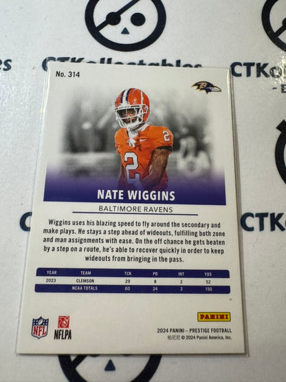 2024 NFL Prestige Rookie Card #314 Nate Wiggins Baltimore Ravens