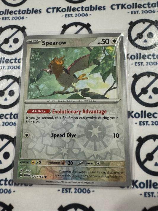 Spearow Reverse Holo #021/165 Scarlet & Violet 151 Pokemon Card