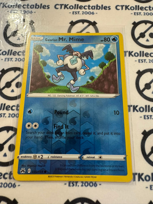 Galarian Mr. Mime Reverse Holo #030/159 Crown Zenith Pokémon Card