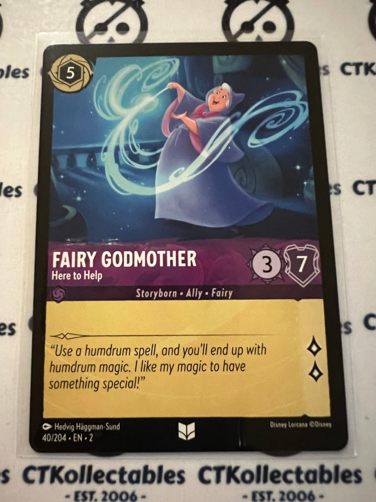 2024 Disney Lorcana Floodborn Non-Foil #40 Fairy Godmother, Here to Help – Uncom