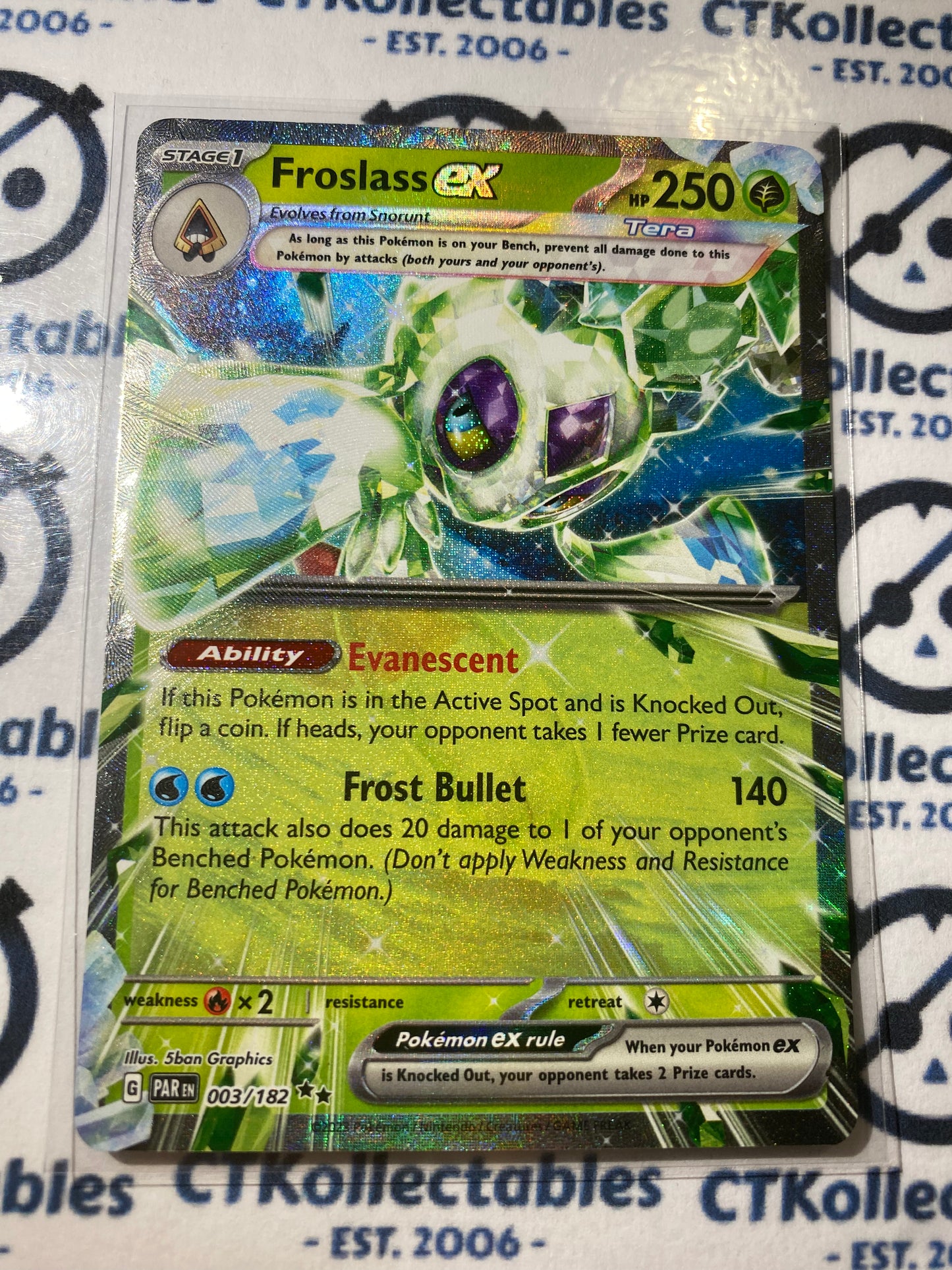 Frosslass EX Ultra Rare #003/182 2023 Paradox Rift Pokémon TCG