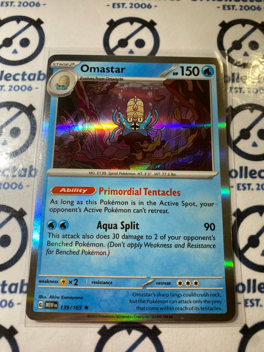 Omastar Holo Rare #139/165 Scarlet & Violet 151 Pokemon Card