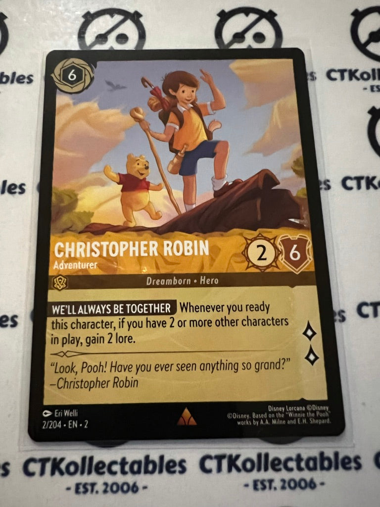 2024 Disney Lorcana Floodborn Non-Foil #2 Christopher Robin, Adventurer – Rare