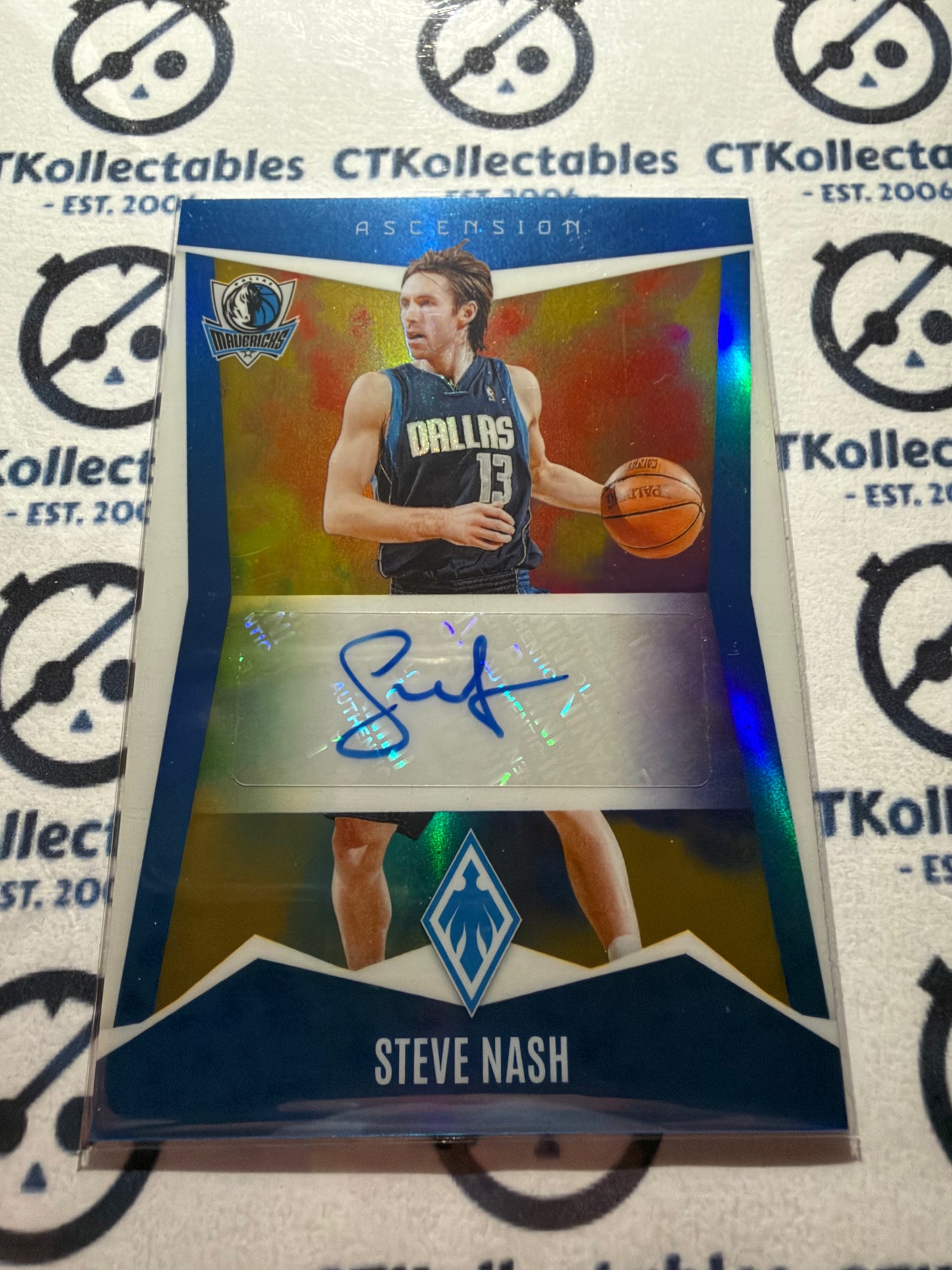 2023-24 NBA Phoenix Steve Nash Ascension Gold Auto #/10 Mavericks AA-SNS