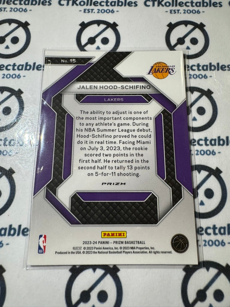 2023-24 NBA Panini Prizm emergent jalen hood-schifino Silver Prizm #15 Lakers