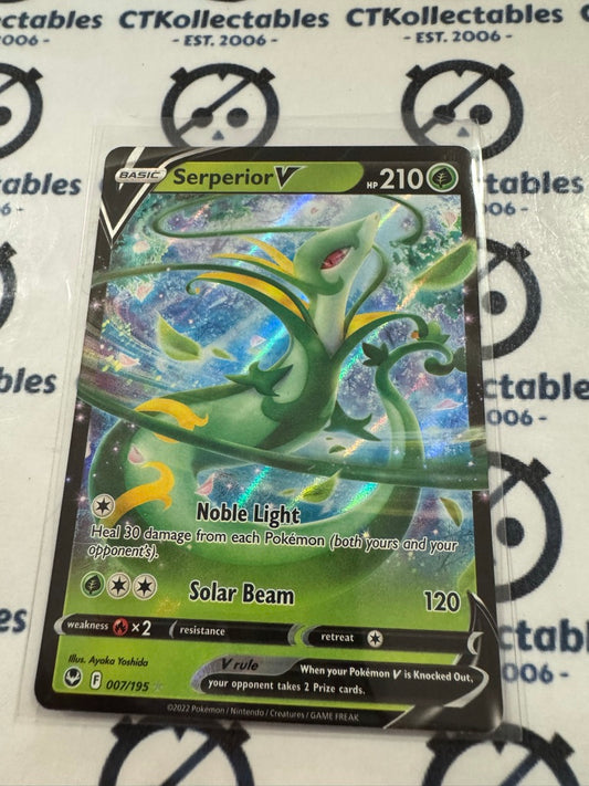 Serperior V #007/195 Ultra Rare Silver Tempest Pokémon Card