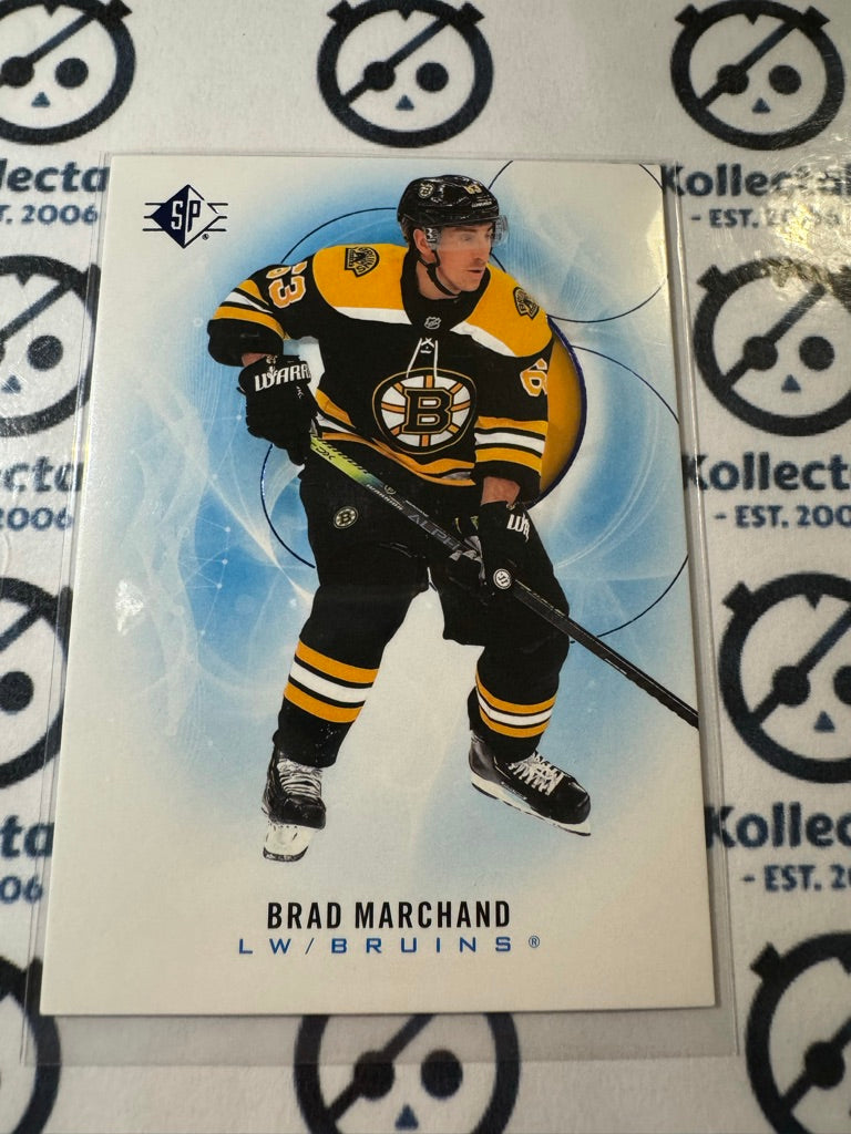 2020-21 NHL SP Hockey Brad Marchand Blue Parallel #35 Bruins