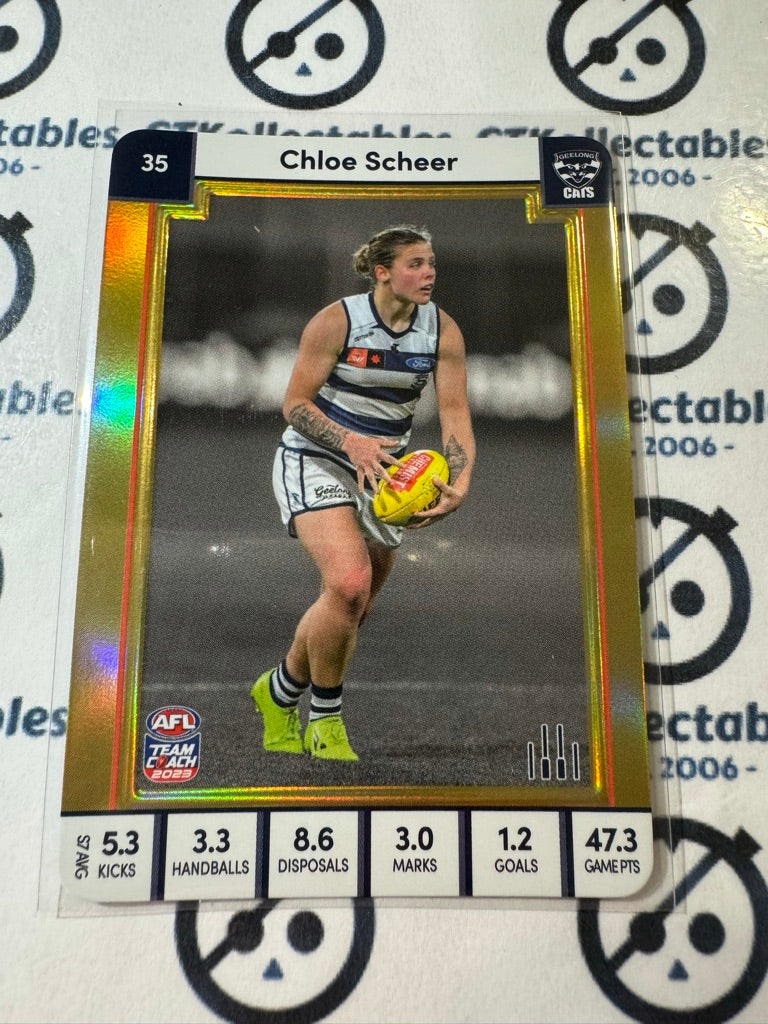 2023 AFLW Teamcoach Chloe Scheer Gold #35 Cats