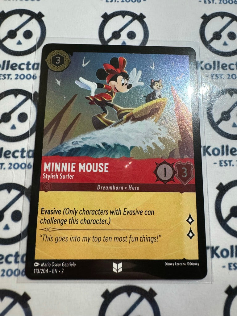 2024 Disney Lorcana Floodborn COLD FOIL #113/204 Minnie Mouse, Stylish Surfer