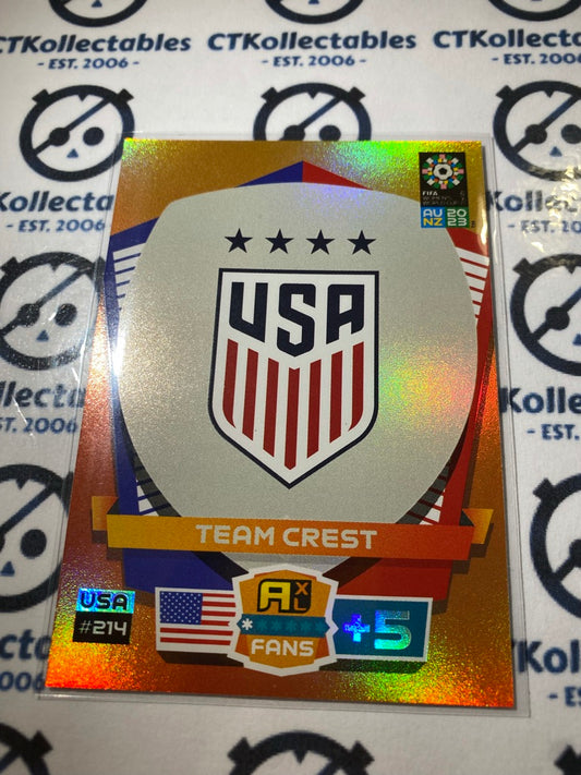 2023 FIFA WWC Adrenalyn USA Team Crest Foil #214 USA