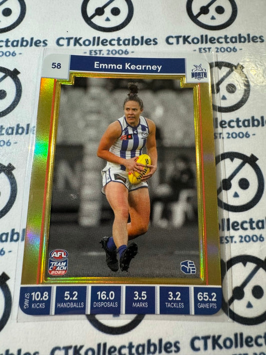 2023 AFLW Teamcoach Emma Kearney Gold #58 Kangaroos