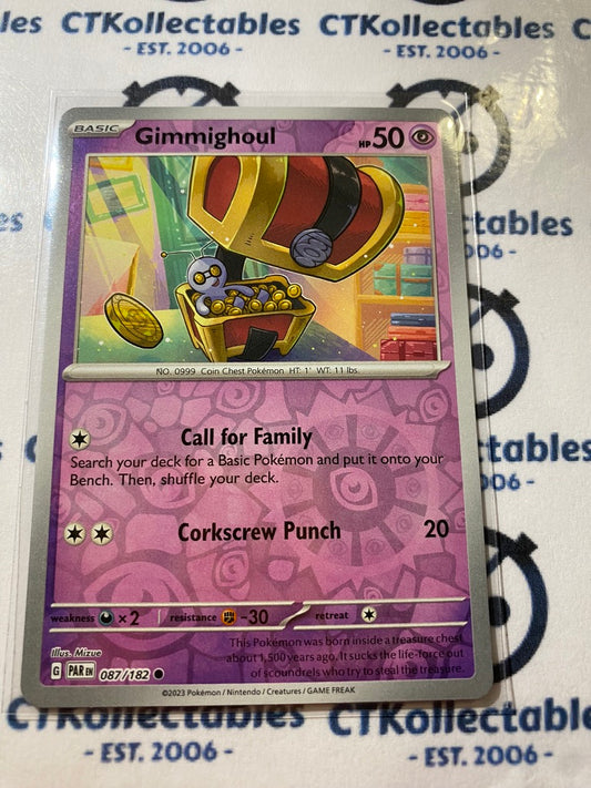 Gimmighoul Reverse Holo #087/182 2023 Scarlet & Violet Paradox Rift Pokémon TCG