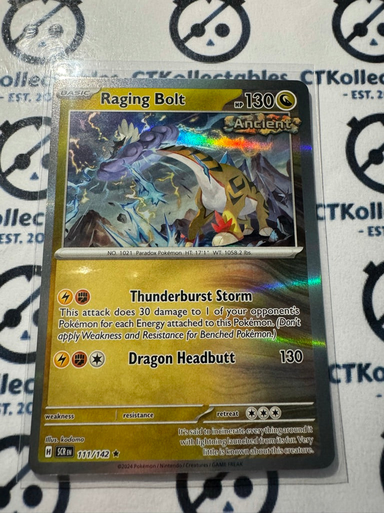 Raging Bolt Holo Rare #111/142 Stellar Crown Scarlet & Violet Pokemon