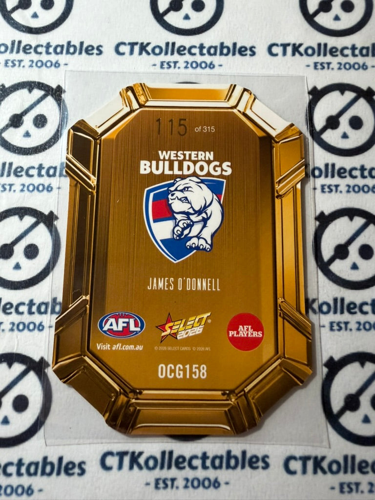 2026 Select AFL Footy Stars Octane Gold Die-Cut James O'Donnell OCG158 #115/315