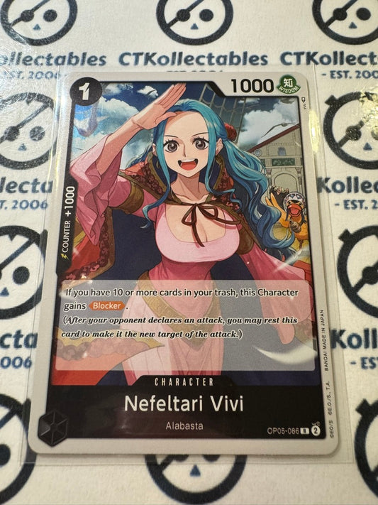 One Piece Nefeltari Vivi #OP05-086 R Foil Awakening of the New Era Card